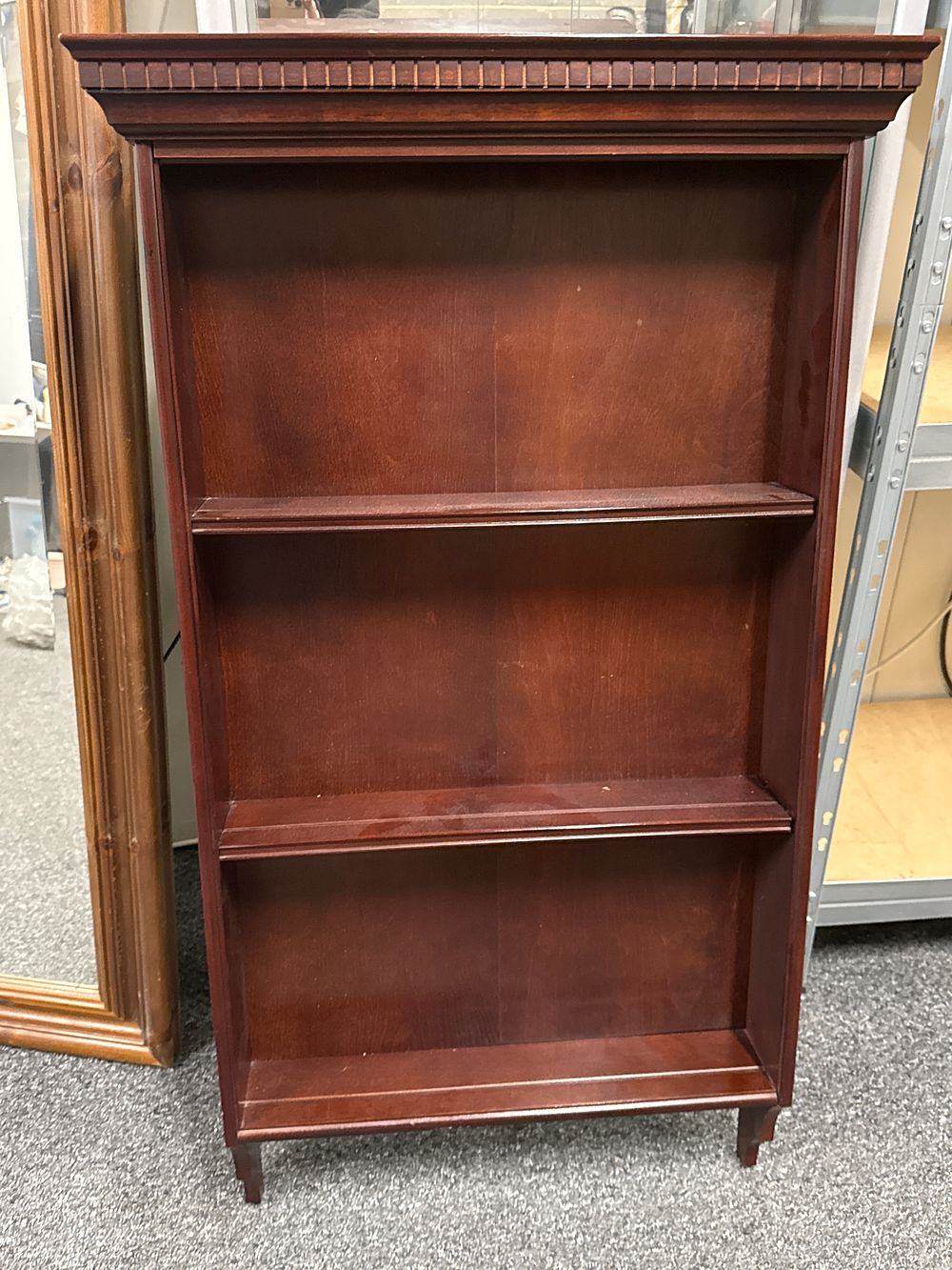 Lot 235: A traditional mahogany wall mounted open bookcase