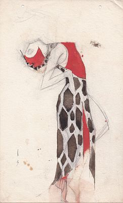 Эскиз театральной сцены к спектаклю "Наваждение"(1926 г). Тамара Яковлевна Желудева (1893 