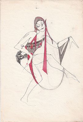 Эскиз театральной сцены к спектаклю "Наваждение"(1926 г). Тамара Яковлевна Желудева (1893 