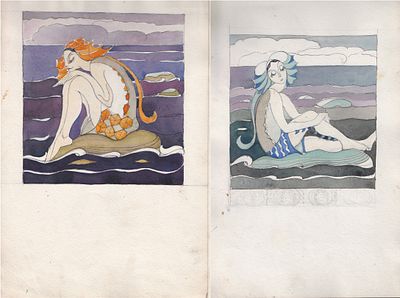 Парные эскизы костюмов к спектаклю "Наваждение". Автор Т.Я.Желудева-Минасьян. 1926 г. Тамара 