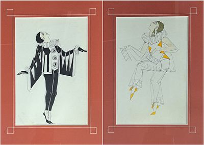 Парные эскизы костюмов к спектаклю "Наваждение". Автор Т.Я.Желудева-Минасьян. 1926 г. Тамара 