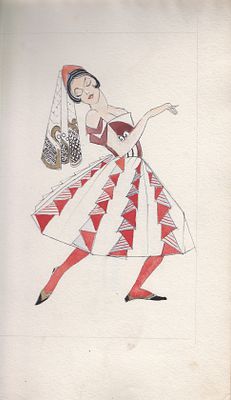 Эскиз театрального костюма. Автор Т.Я.Желудева-Минасьян. 1926 г. Тамара Яковлевна Желудева 