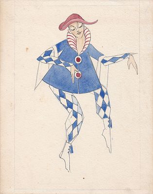 Эскиз театрального костюма к спектаклю "Наваждение". Автор Т.Я.Желудева-Минасьян. 1926 г. Тамара 