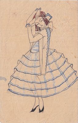 Эскиз театрального костюма. Автор Т.Я.Желудева-Минасьян. 1926 г. Тамара Яковлевна Желудева 