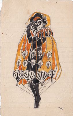 Эскиз театрального костюма. Автор Т.Я.Желудева-Минасьян. 1926 г. Тамара Яковлевна Желудева 