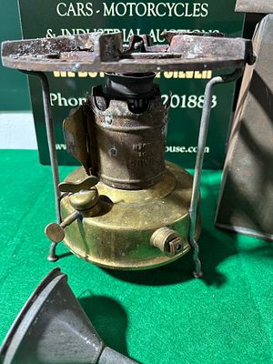 Antique Swedish Primus Liquid Fuel Stove with Funnel and Case. An antique Swedish Primus liquid 