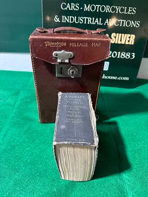 Antique Leather Cased Firestone Mileage Maps for England & Wales, c.1910, with Aircraft 