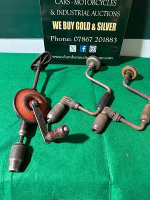 Three Antique or Vintage Manual Hand Drills, including a Stanley Breast Drill and Two Brace Drills. 