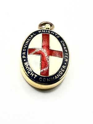 Vintage Provincial Knights Chapter Knight Commander Jewel, gold-toned metal. A Vintage 