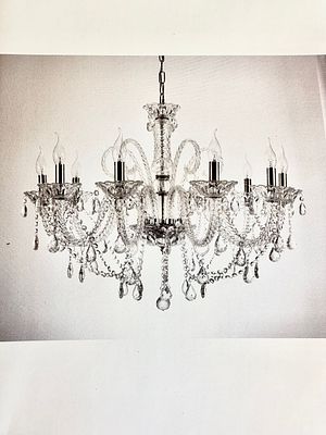 Ridgeyard Eight-Light K9 Crystal Chandelier. A Ridgeyard K9 crystal chandelier of classic 