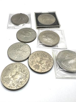 A Collection of British Commonwealth Commemorative Coins and Medallions, 1970s-1980s, including 