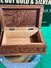A Vintage Hand Carved Walnut Jewellery Box with Chinar Leaf Motif. A vintage hand carved walnut Image - 1