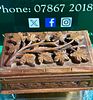 A Vintage Hand Carved Walnut Jewellery Box with Chinar Leaf Motif. A vintage hand carved walnut Image - 3