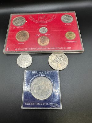 A 1967 Great Britain Pre-Decimal Mint Set and a Collection of Commemorative and Circulated Coins. 