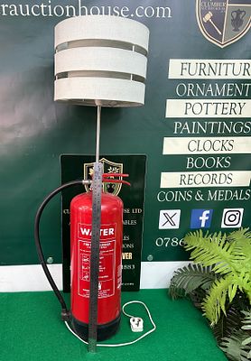 A Contemporary Novelty Upcycled Fire Extinguisher Floor Lamp. A contemporary novelty floor lamp 