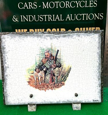 Rochenaal Decorative Ceramic Plaque, after Currier & Ives' 'Wild Duck Shooting'. A decorative 