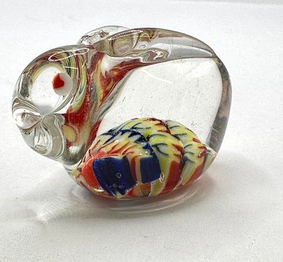 Millefiori Art Glass Bunny Rabbit Paperweight. A Millefiori Art Glass Bunny Rabbit Paperweight. 