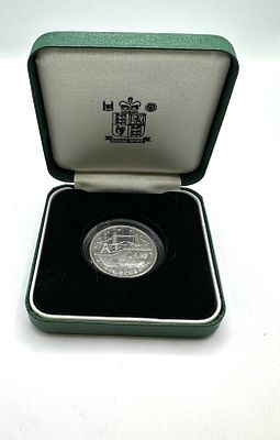 1992-1993 Royal Mint Dual Dated Single Market Fifty Pence 925 Silver Proof Coin. A 1992-1993 