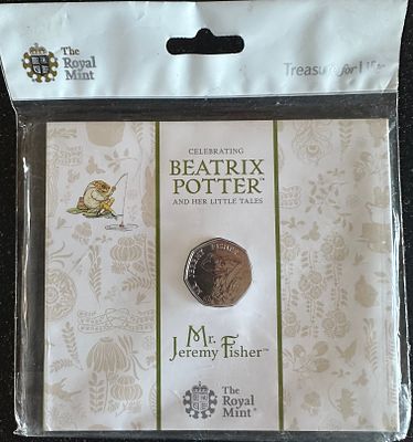 2017 Royal Mint Beatrix Potter Mr Jeremy Fisher 50p Fifty Pence Coin Pack Sealed. A 2017 Royal 