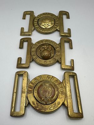 Three British Guards Regiment Brass Waist-Belt Clasps. A group of three British Guards Regiment 