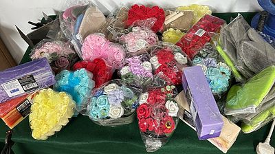 A Collection of Decorative Soap Roses, Bouquets, and Ancient Wisdom Artisanal Soaps. A 