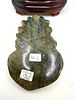 A Carved Labradorite Peacock Sculpture on Wooden Base. A hand-carved labradorite sculpture Image - 2