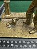 A Cast Brass Figurine of a Lamplighter with a Dog. A cast brass figurine depicting a traditional Image - 2
