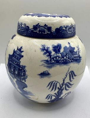 Royal Cauldon Bristol Ironstone Willow Ginger Jar for R. Twining & Co. Ltd. A Royal Cauldon 