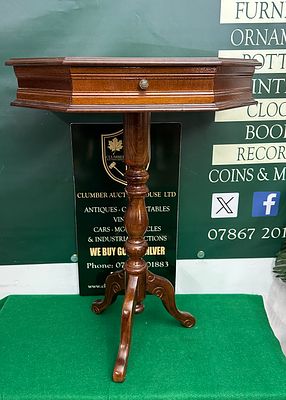 An 19th Century Italian Inlaid Walnut Octagonal Tripod Side Table. An 19th-century Italian side 
