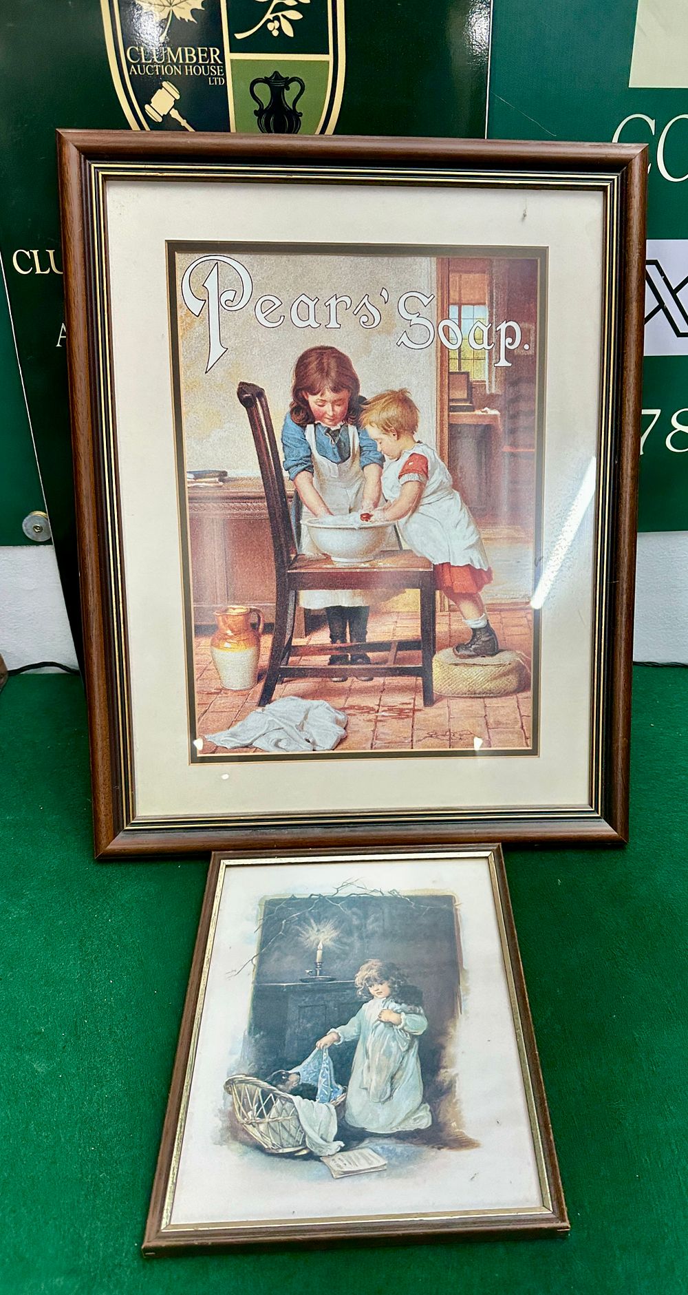 Lot 34: Two Framed Decorative Prints Including a Pears Soap Advertising Subject after Frederick Morgan