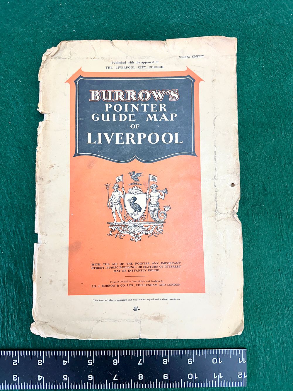 Lot 187: Burrow's Pointer Guide Map of Liverpool Fourth Edition Ed. J. Burrow and Co. Ltd.