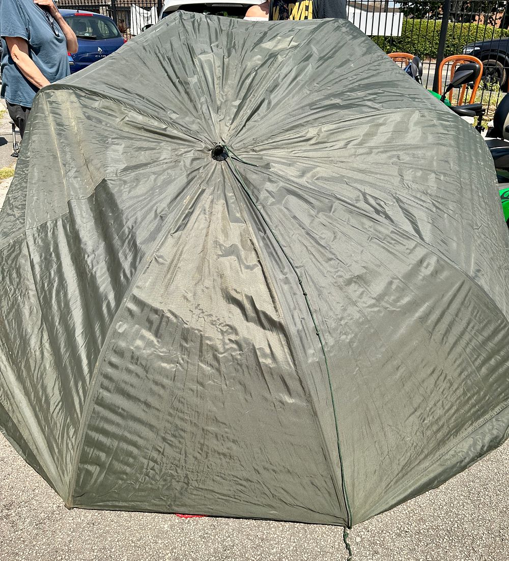 Lot 151: Large-Scale Fishing Brolly Shelter with Storm Poles