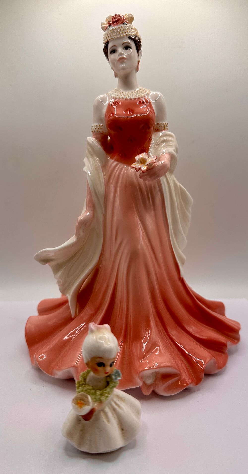 Lot 215: Two Ceramic Figurines Including a Coalport Ladies of Fashion Sue Figurine of the Year 1998