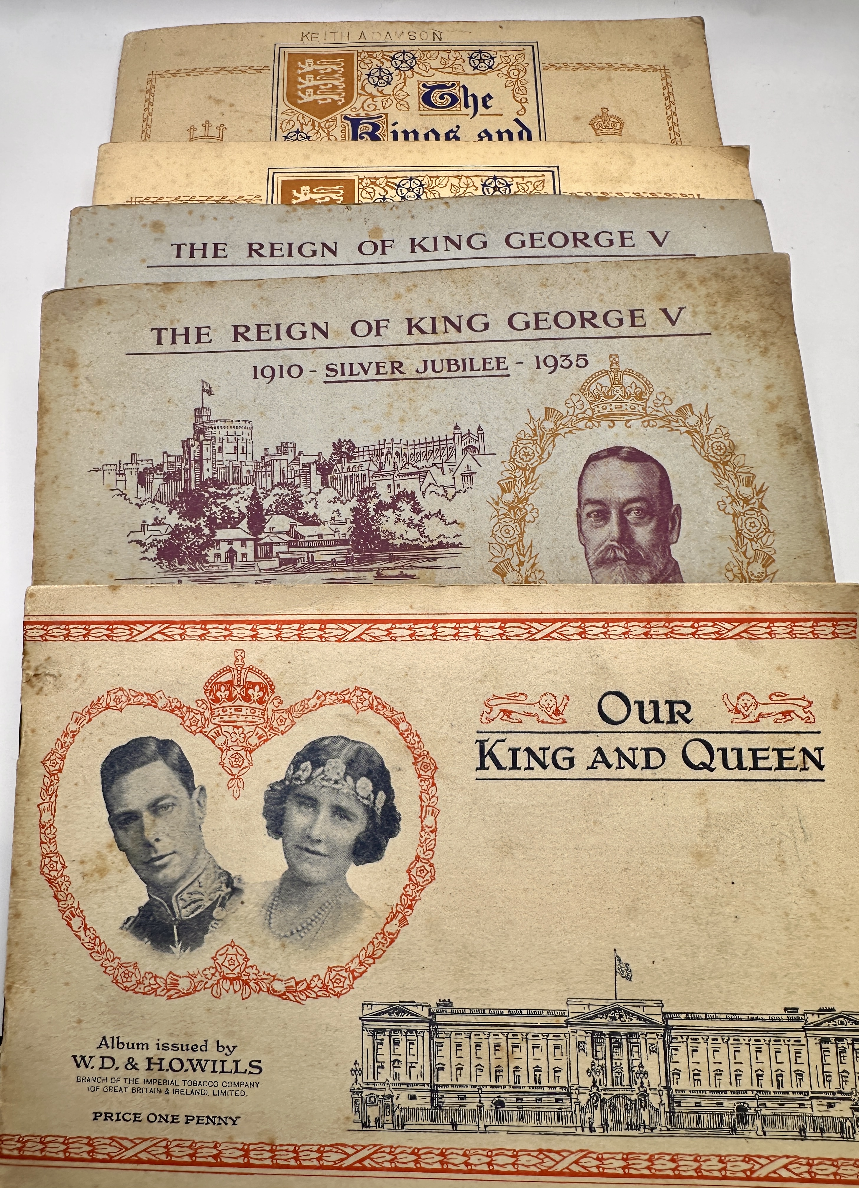 A Collection of Vintage British Royal Family Cigarette Card Albums, W.D. & H.O. Wills and John Player & Sons, c. 1935-1937