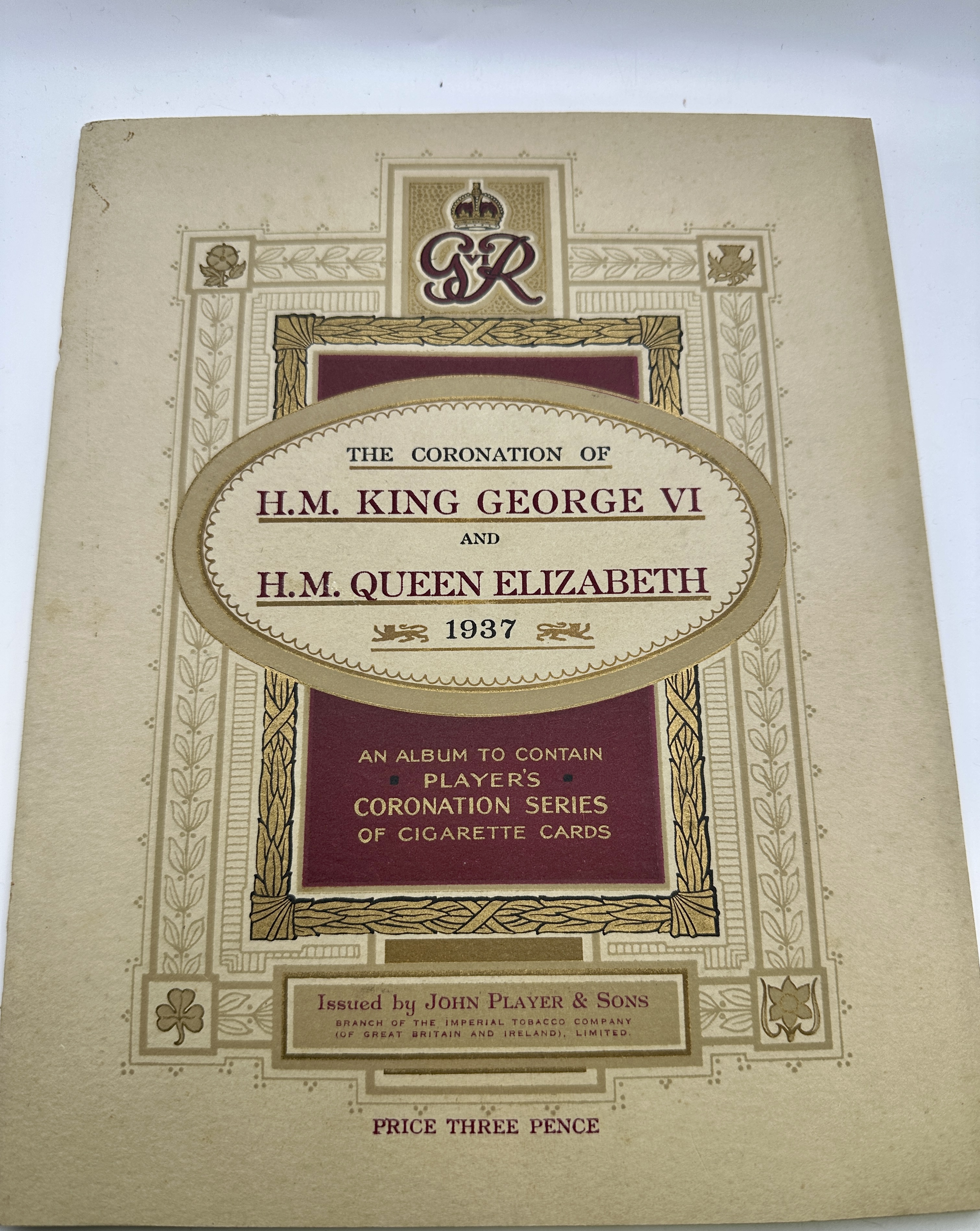 1937 John Player and Sons The Coronation of King George VI and Queen Elizabeth Cigarette Card Album