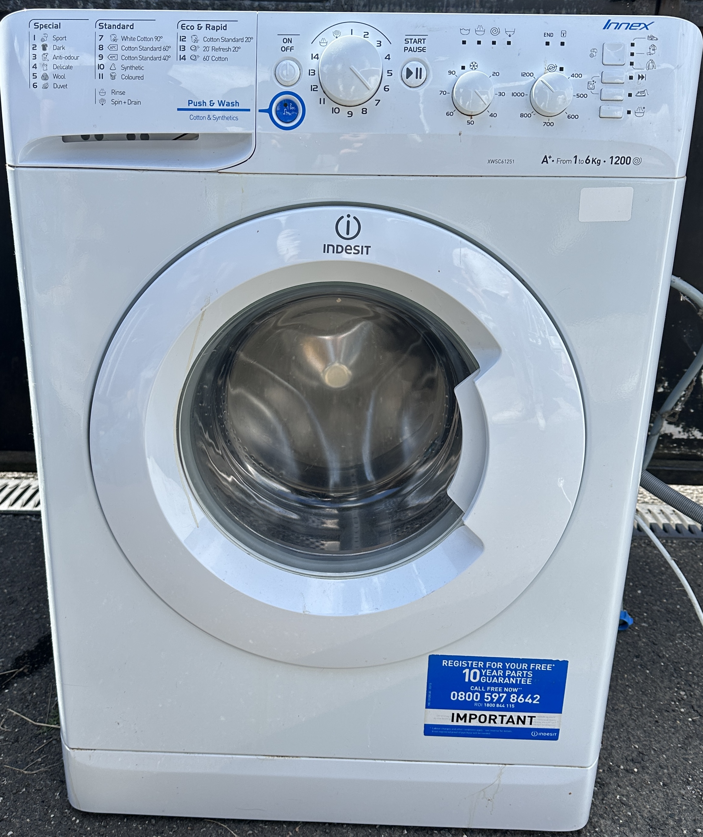 Indesit XWSC 61251 W UK 6kg 1200 Spin Washing Machine