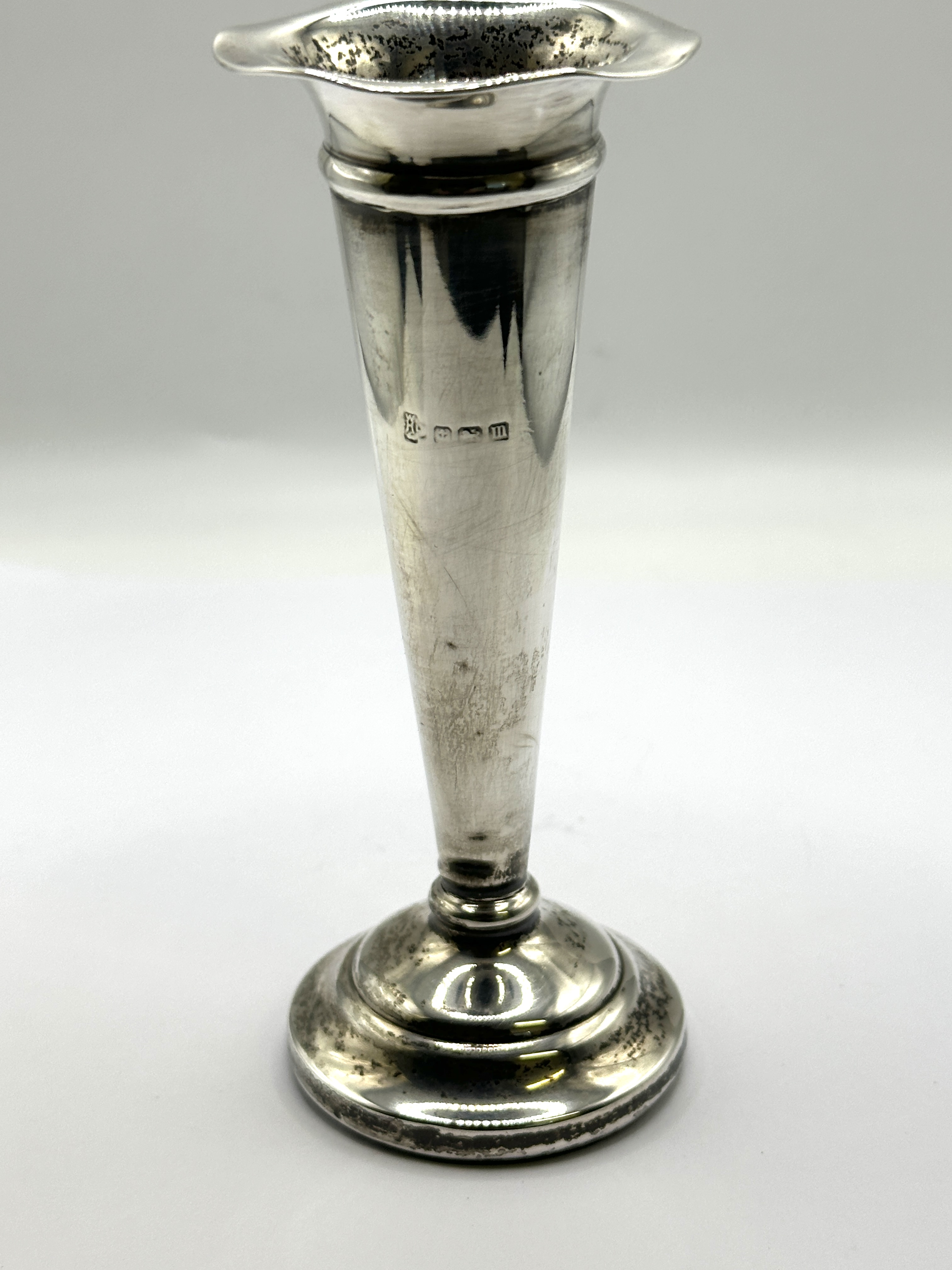 Sterling Silver Trumpet Vase Birmingham 1911 William Hutton and Sons Ltd