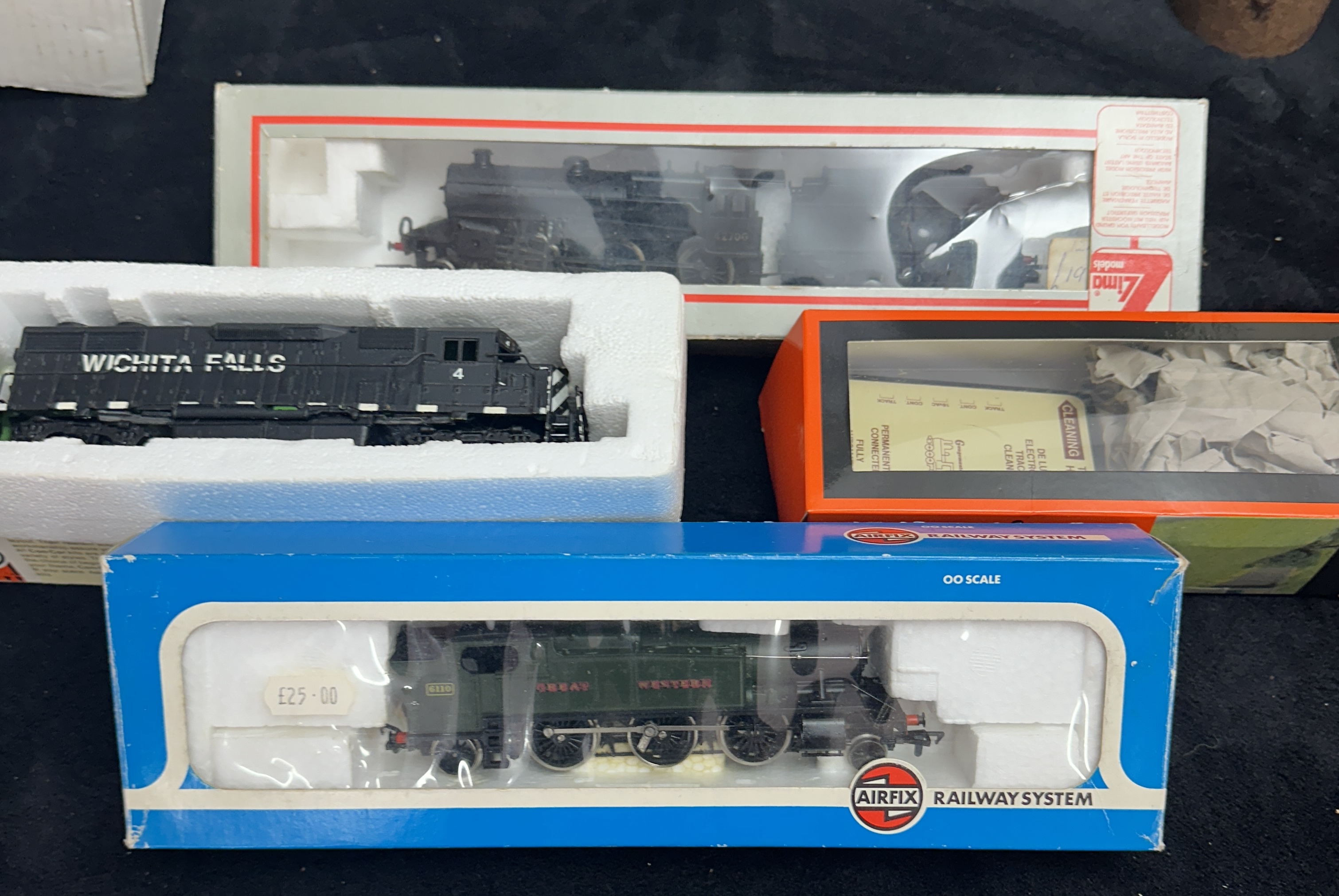 An Assortment of Boxed OO Scale Model Railway Locomotives and Accessories by Airfix, Lima, and Others