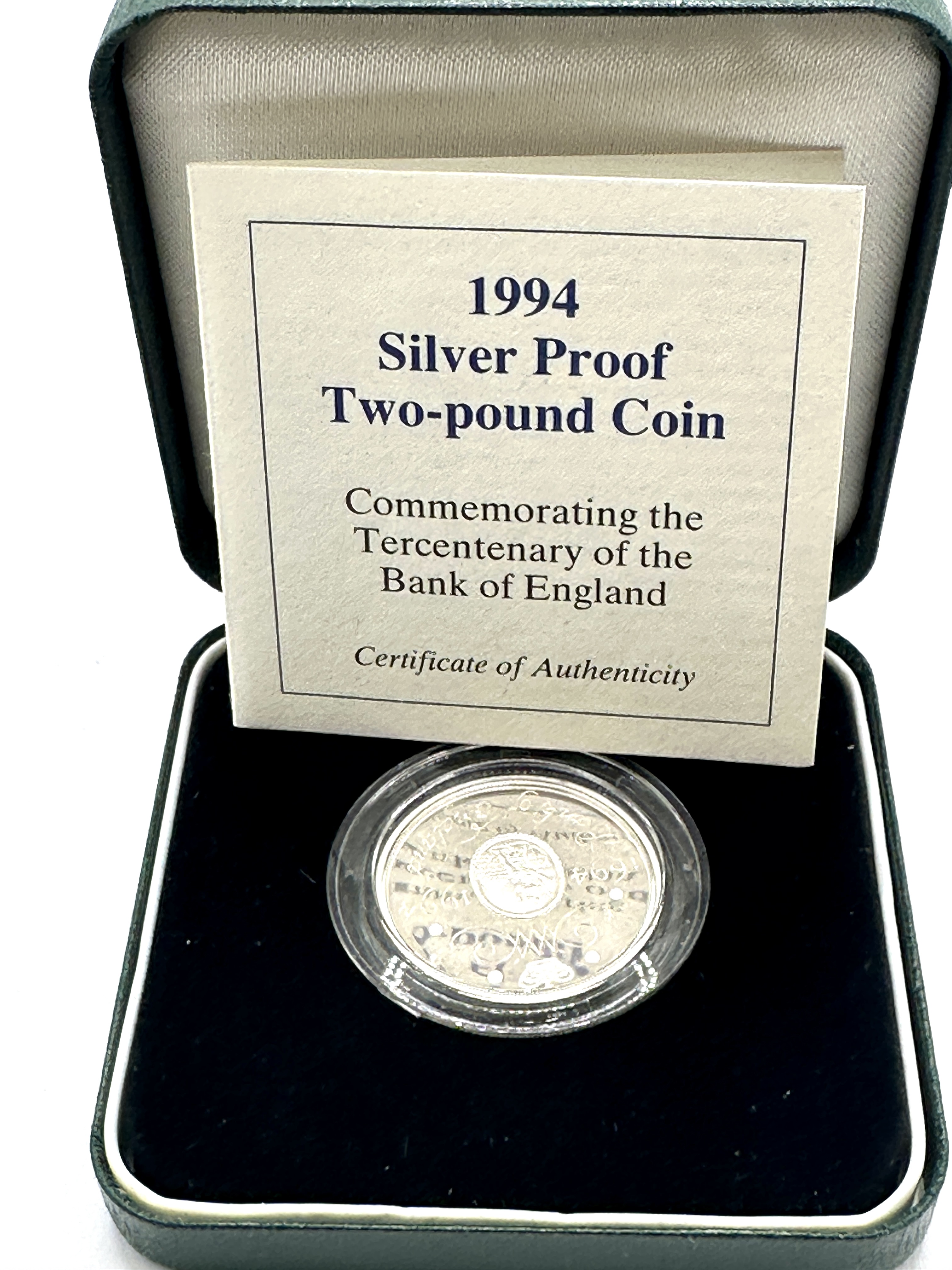 UK 1994 Silver Proof Two-Pound Coin Bank of England Tercentenary