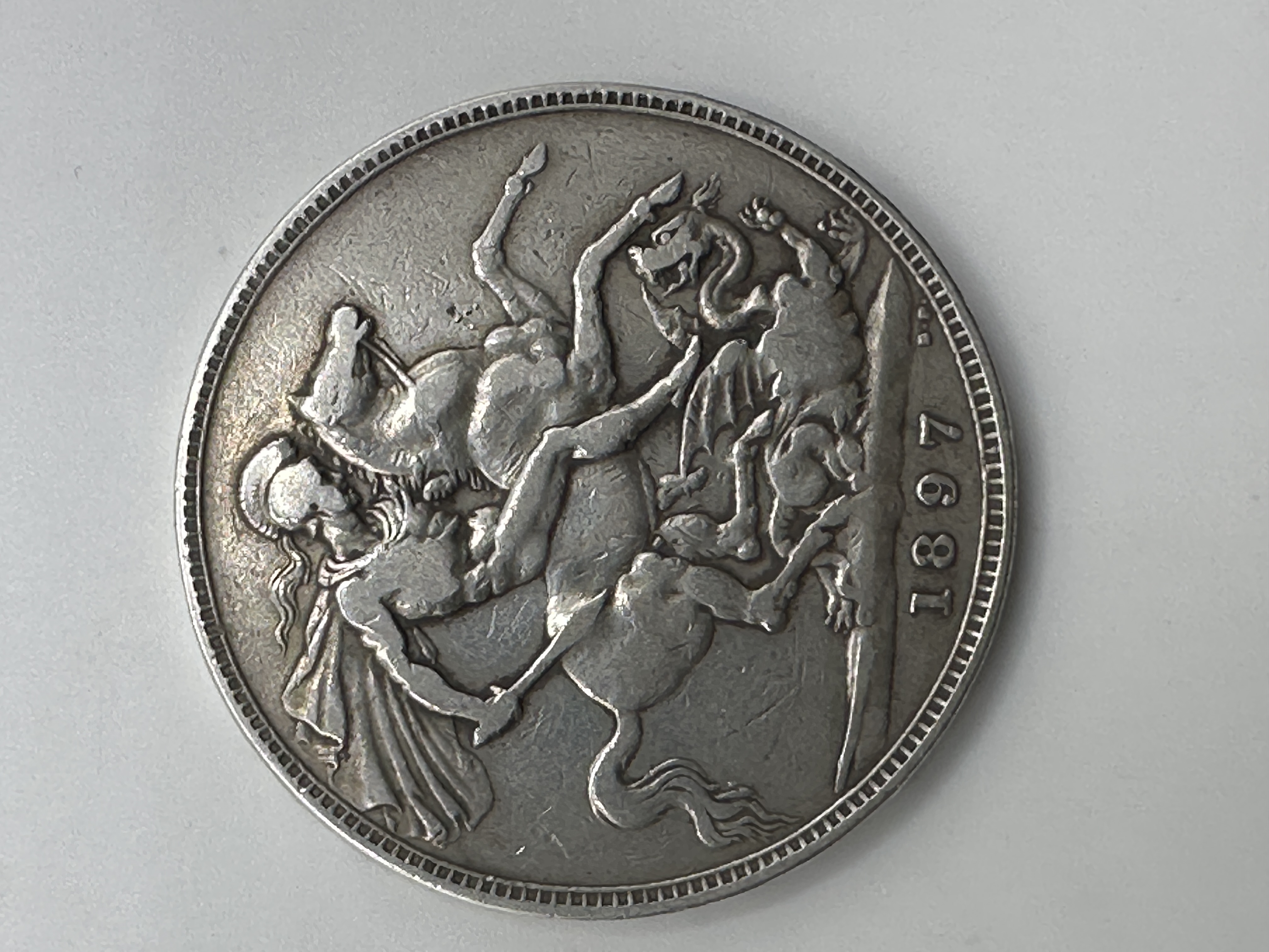 UK 1897 Queen Victoria Silver Crown KM 783