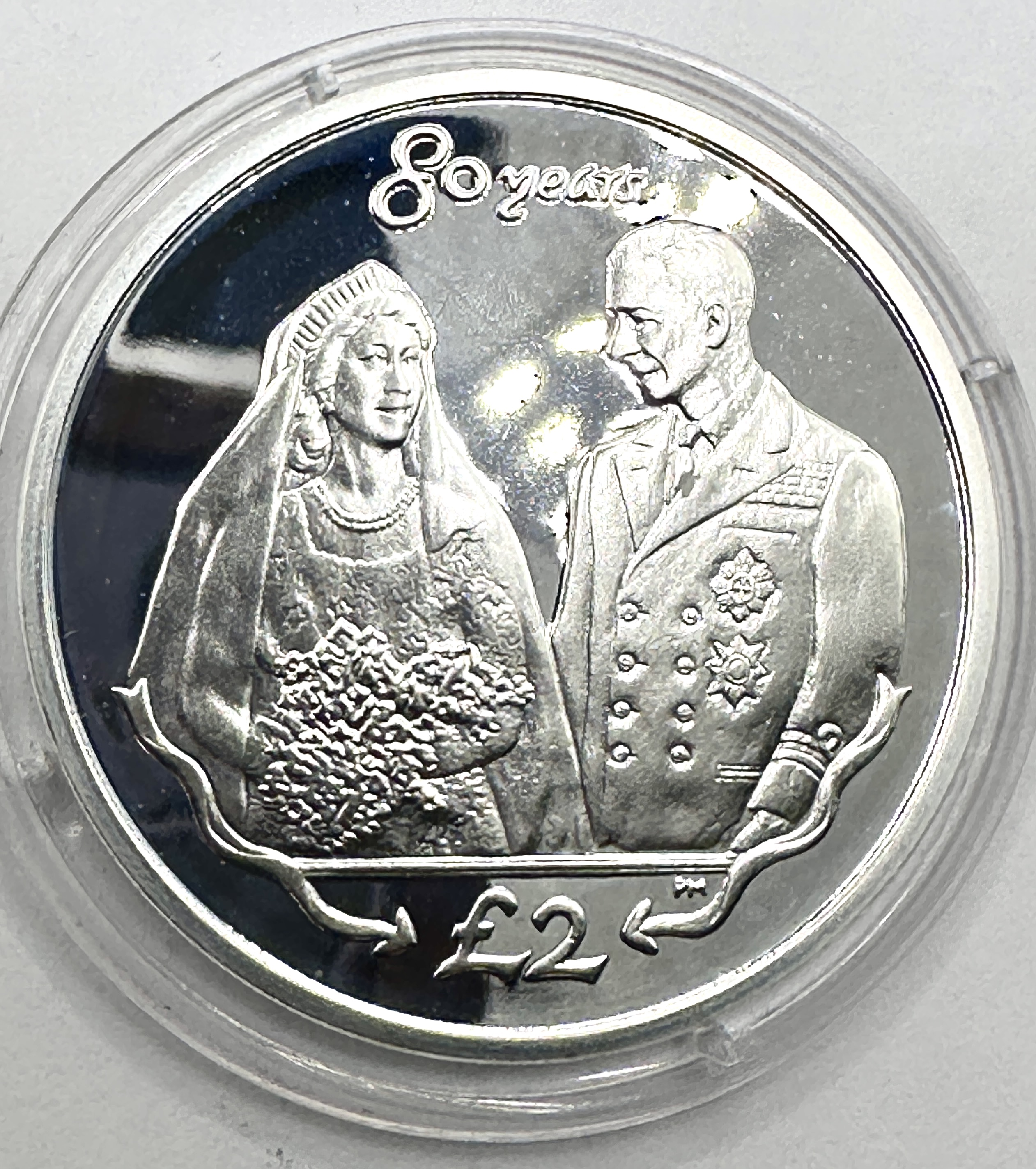 2006 South Georgia & South Sandwich Islands £2 Silver Proof Coin, Queen Elizabeth II 80th Birthday