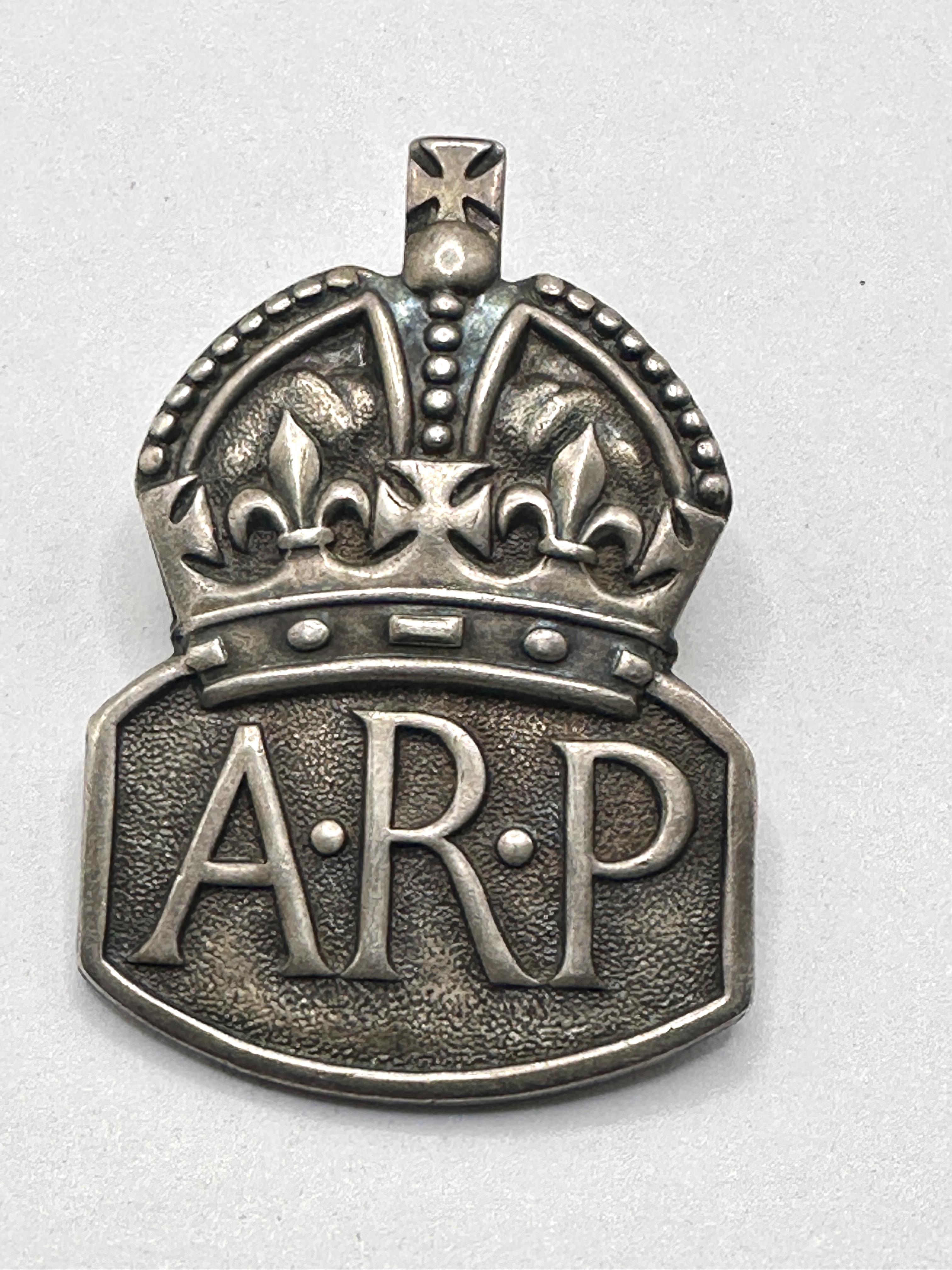 A British WWII Hallmarked Sterling Silver Air Raid Precautions (ARP) Badge, London, 1938