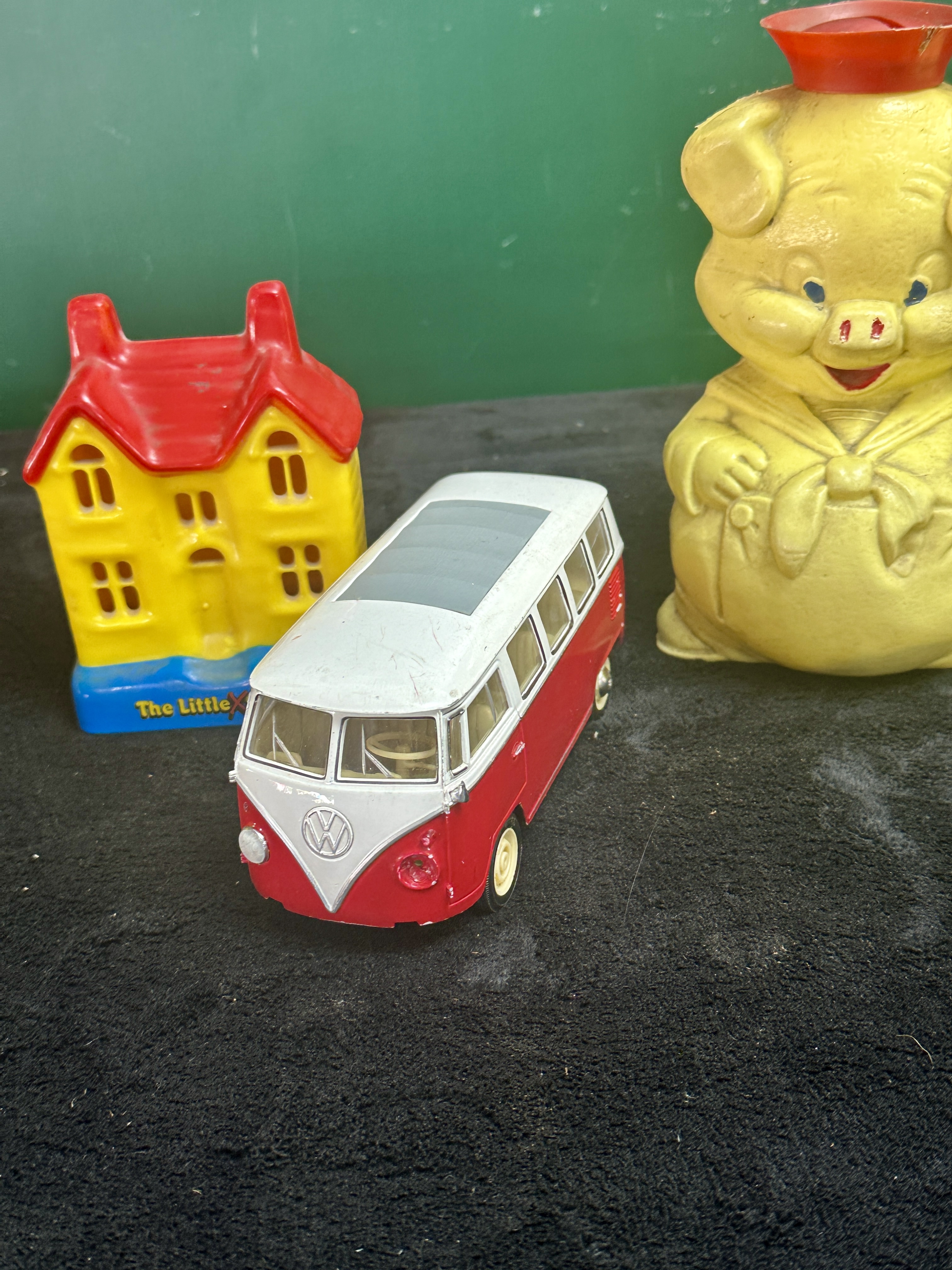 Three Vintage Collectables Including a Halifax LittleXtra Club Money Bank and a Volkswagen T1 Microbus