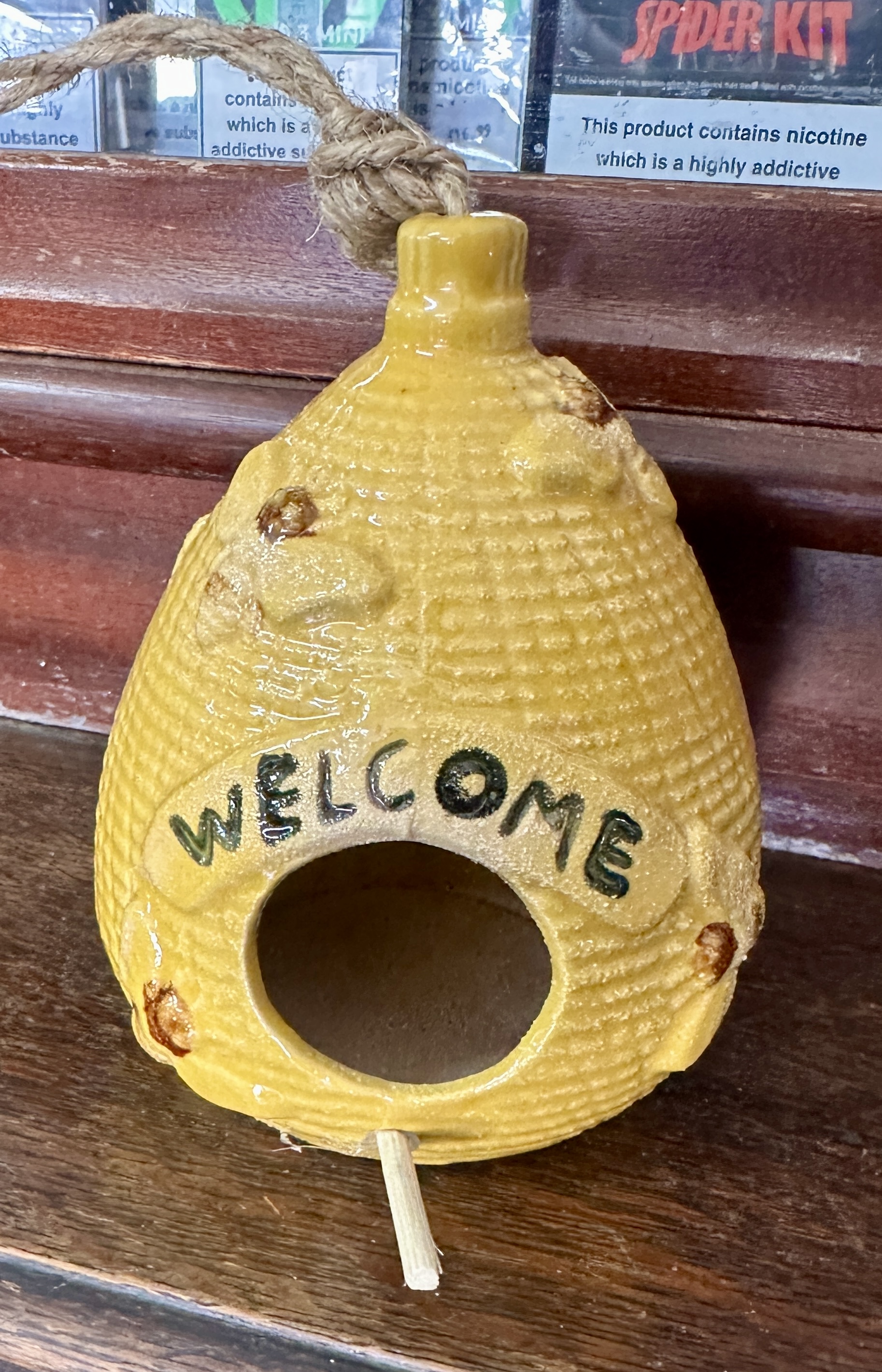 Ceramic Bee Skep Form Decorative Birdhouse