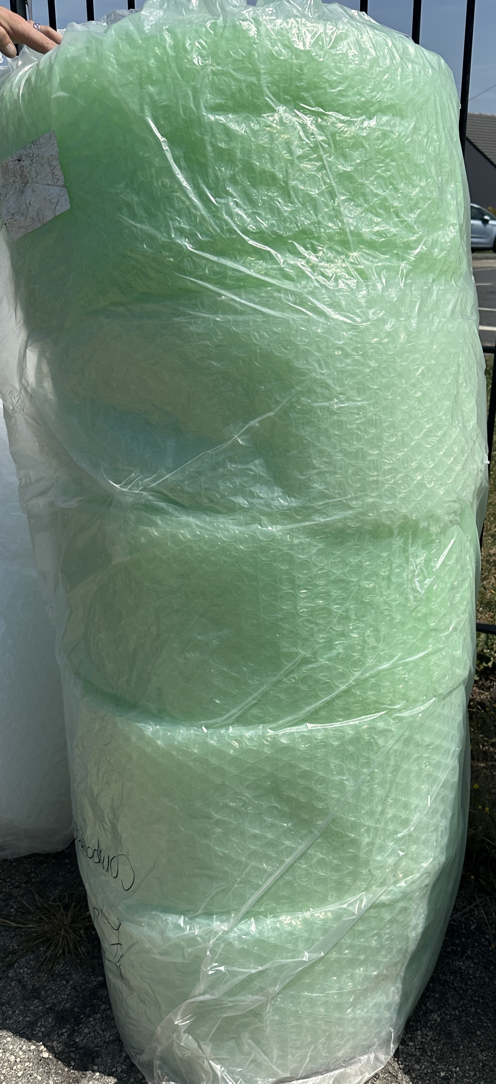 Large Industrial Roll of Green Tinted Bubble Wrap