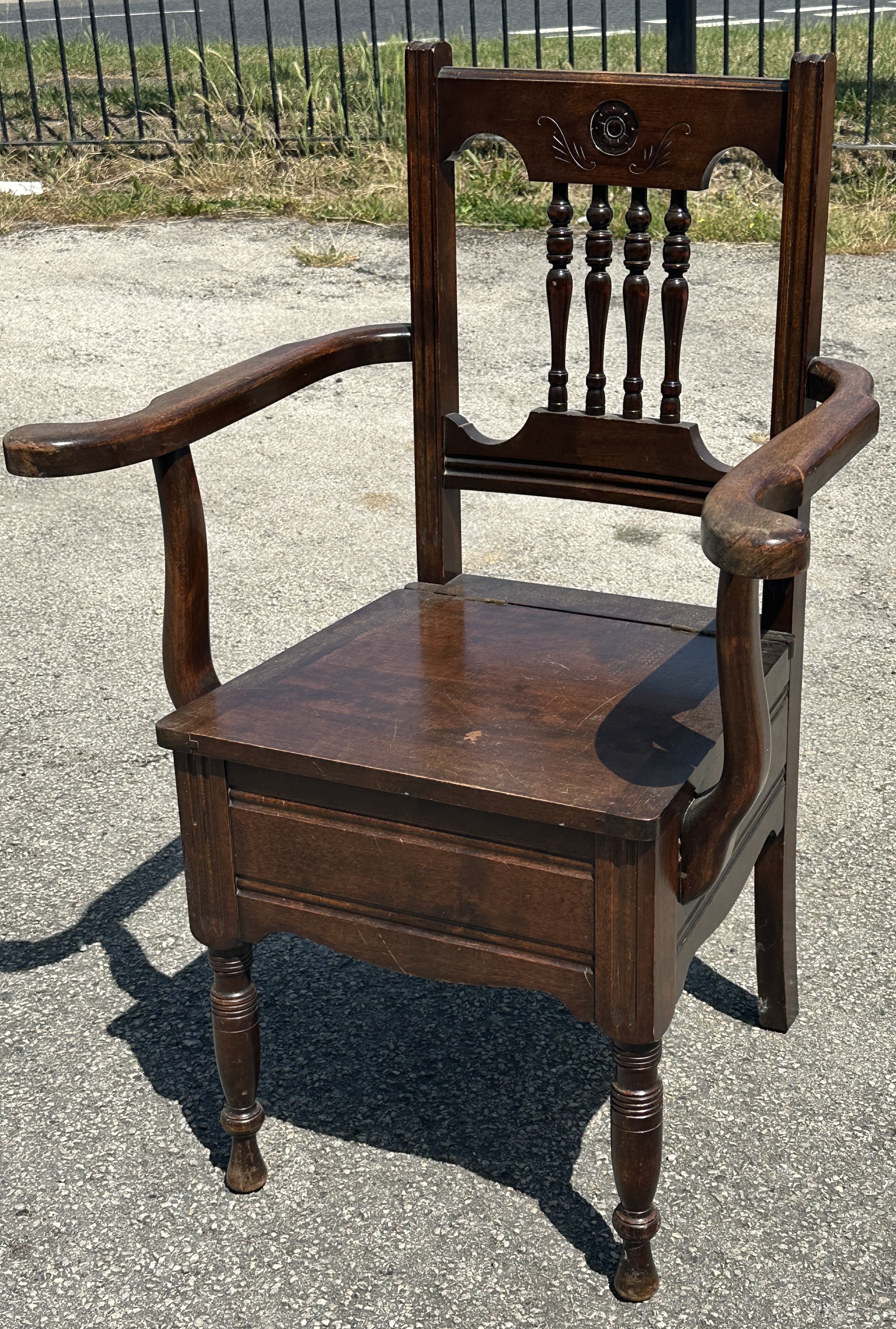 An Edwardian Mahogany Commode Armchair