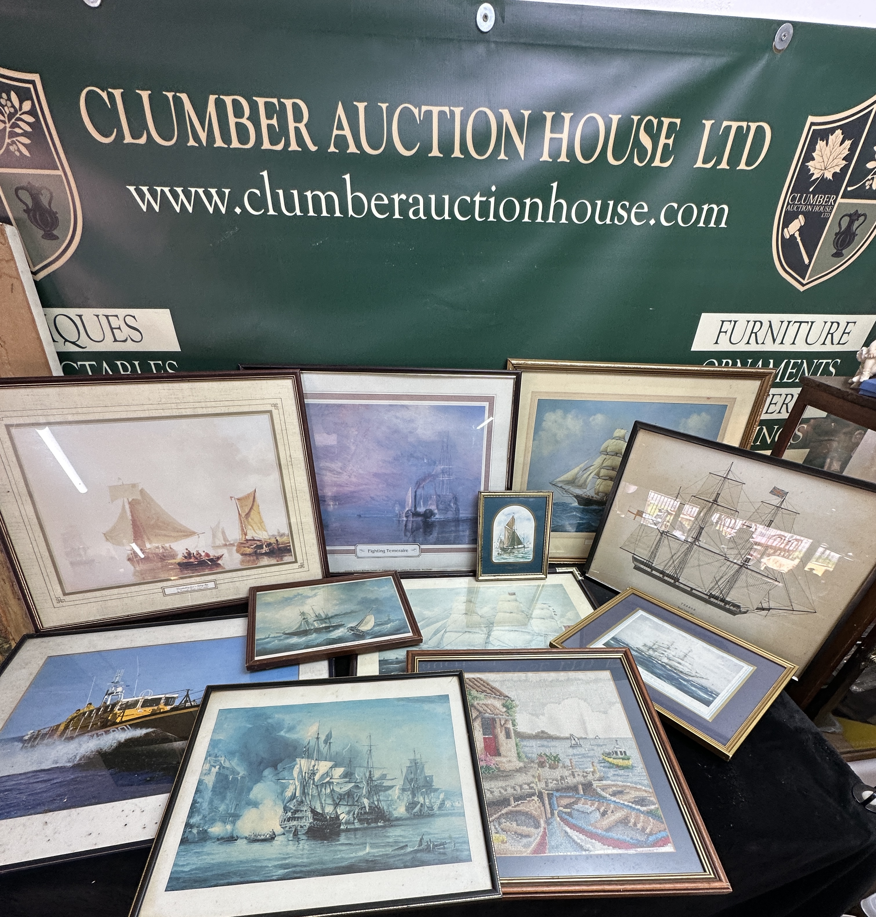 A Collection of Maritime Themed Prints and a Needlepoint Tapestry