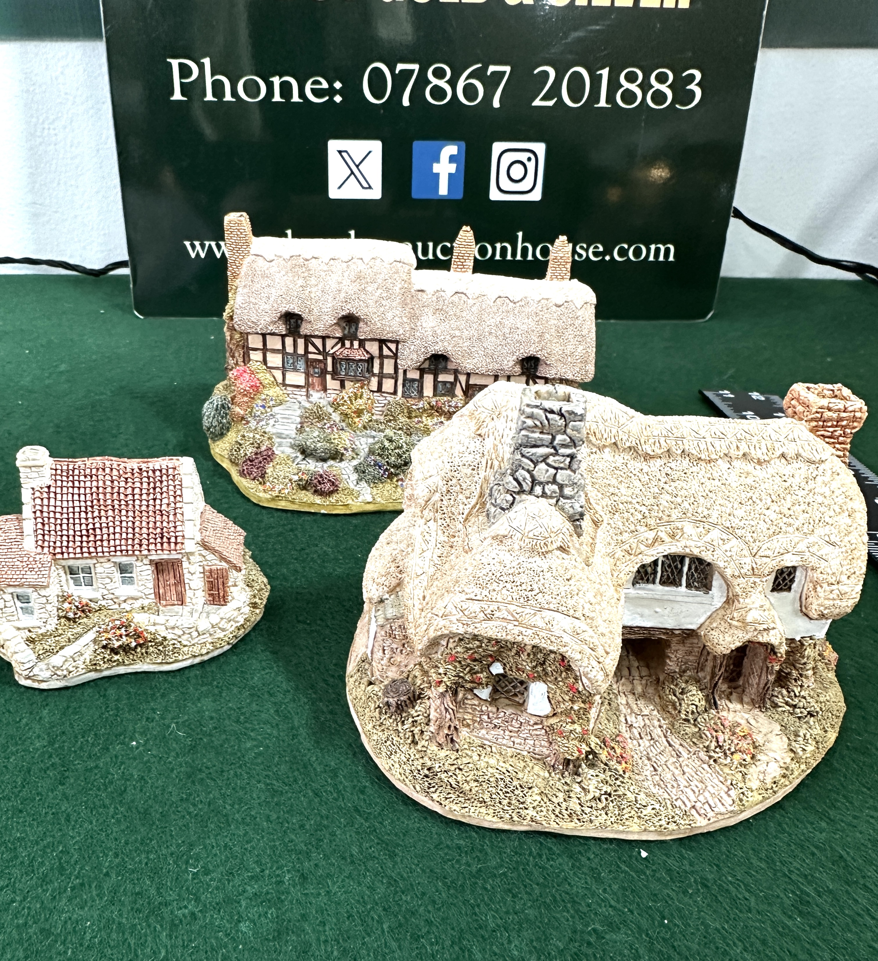 A Trio of Miniature Architectural Cottage Models Attributed to Lilliput Lane