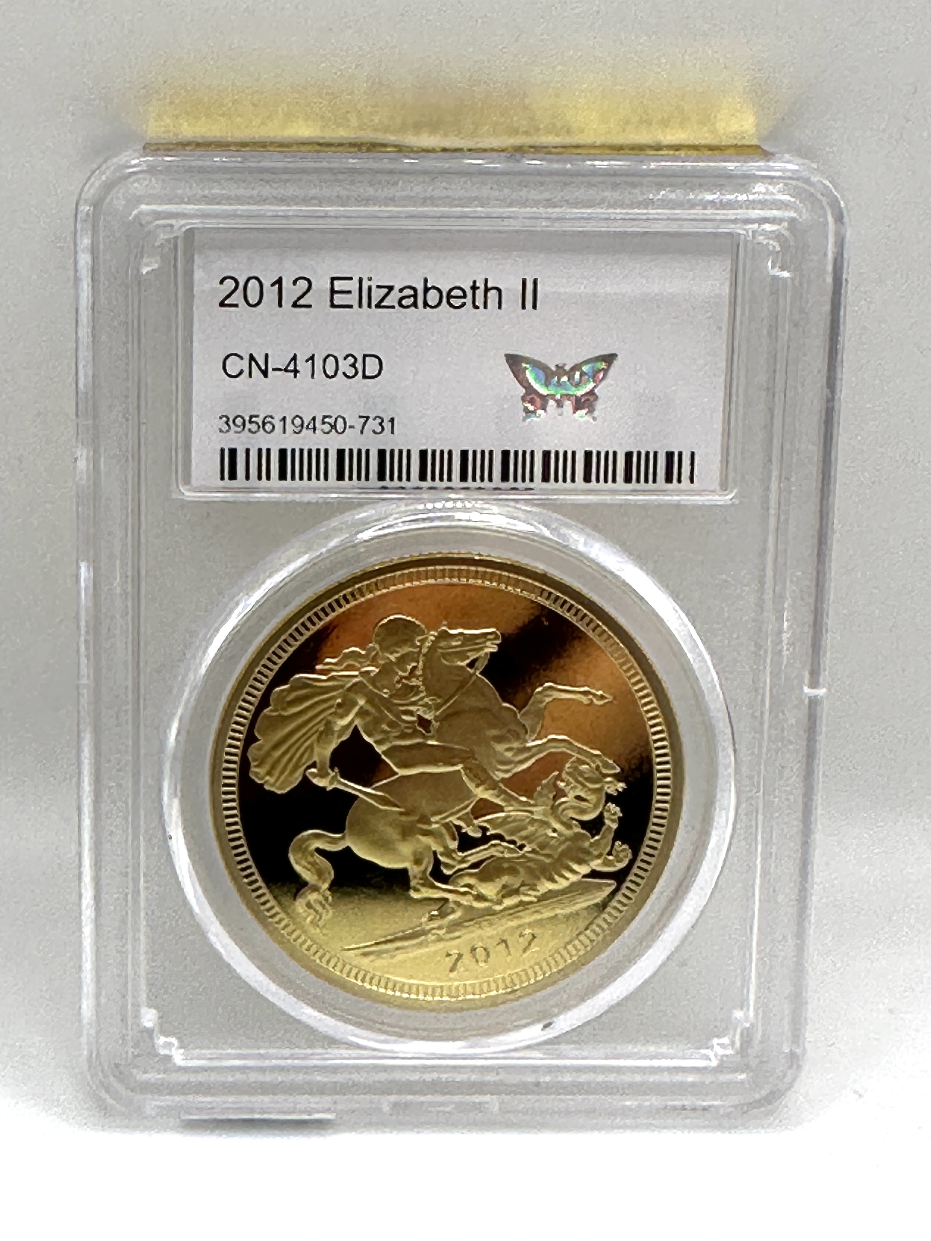 UK 2012 Gold Toned Sovereign Elizabeth II Diamond Jubilee Commemorative Coin