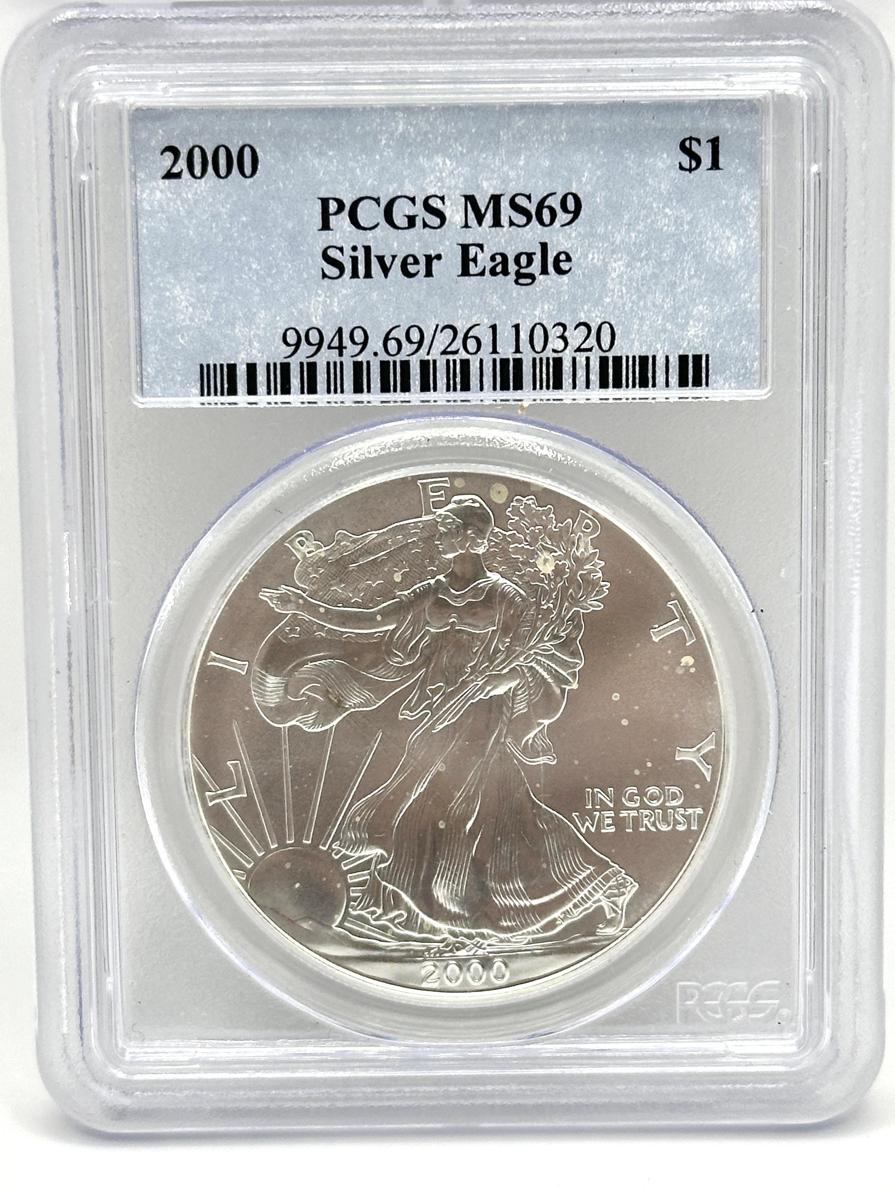 US 2000 Silver Eagle $1 Coin PCGS MS69